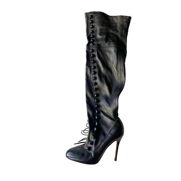 CHRISTIAN LOUBOUTIN RonFifi 36.5/6 Supra Napa Leather Over Knee Thigh High Boot - Picture 3 of 10